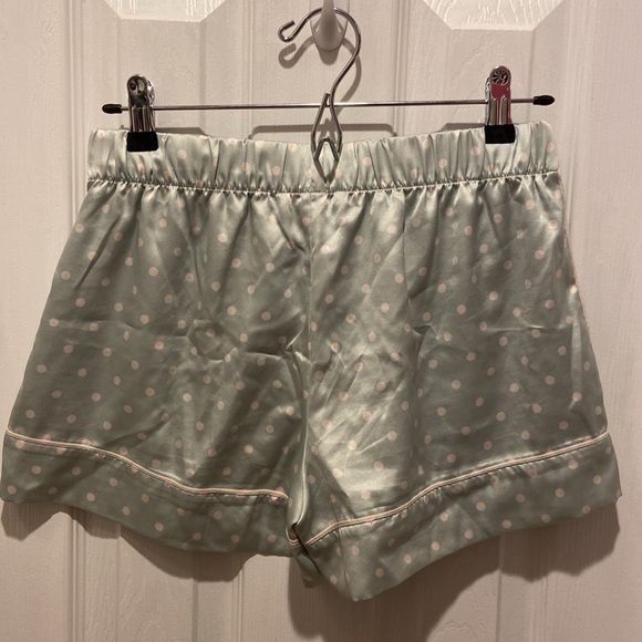 Victoria’s Secret Satin Cami Sleepwear Lounge Mint with White Polka Dots Shorts - Picture 6 of 13